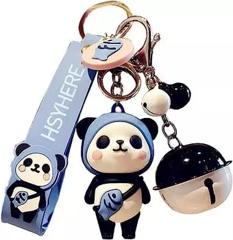 Di милый ПВХ панда брелок идея новогодний подарок животное кулон ключи от машины брелок металлический брелок [AIXUAN] для девочек (синий)