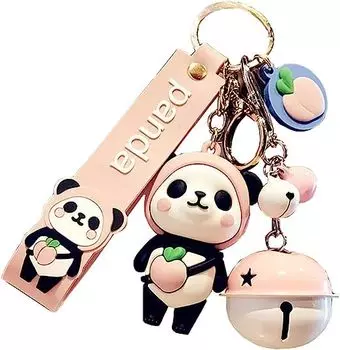 Di милый ПВХ панда брелок идея новогодний подарок животное кулон ключи от машины брелок металлический брелок [AIXUAN] для девочек (розовый)