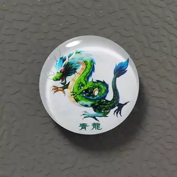 Dia. 30 мм Древнекитайский Божественный Зверь Дракон Белый Тигр Сузаку Сюаньу Магнит на Холодильник Фэншуй Удача Домашнее Украшение Сувенир