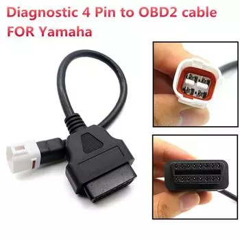 Диагностический 4-контактный на OBD2 OBDII Кабель-адаптер для Yamaha