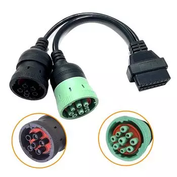 Диагностический инструмент для грузовиков OBD2 16-контактный кабель J1708 J1939 Разъем OBD к OBD2 6-контактный 9-контактный разъем для легковых автомобилей
