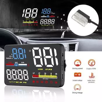 Диагностический инструмент OBD2 Автомобильная электронная цифровая охранная сигнализация HUD-дисплей Автомобильный проекционный дисплей спидометр