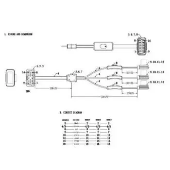 Диагностический инструмент Smart Car, адаптер, сканер OBD 2, удлинитель-разветвитель 1-3 с тремя портами для открытых переключателей и кабелей красный