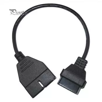 Диагностический кабель 12-контактный на 16-контактный разъем OBD/OBD2, черный
