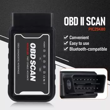 Диагностический сканер OBD2 PIC25K80, простой в эксплуатации чип проверки двигателя BT, Bluetooth-совместимый код OBD2
