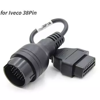 Диагностический удлинительный кабель OBD2, 38-контактный диагностический адаптер, прочный соединительный кабель для автомобиля чёрный