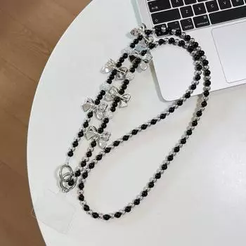 Diagonal Lanyard Heart Mobile Phone Lanyard With Card DIY Mobile Phone Chain Phone Case style F