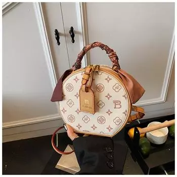 диагональная нишевая круглая сумка для торта женская универсальная сумка-мессенджер на одно плечо, высококлассная маленькая круглая сумка, весенне-летняя женская сумка