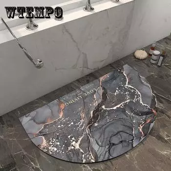 Диакалитовый полукруглый водопоглощающий коврик для ванной комнаты, коврик для ног, домашний быстросохнущий противоскользящий коврик для комнаты, мягкий коврик для входа в дверь 40*60cm