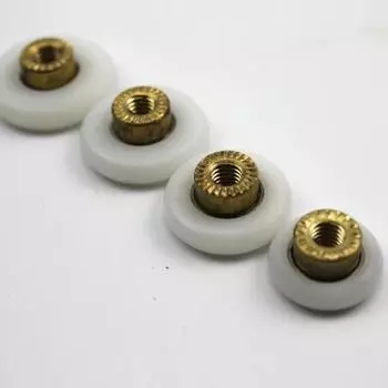 Диаметр:18 мм душевая стеклянная раздвижная дверь подвесные колеса медный сердечник подшипник шкива нейлоновое колесо 5mm