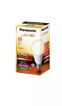 Диаметр цоколя светодиода Panasonic эквивалентен цветовому эквиваленту лампы накаливания 60 Вт, общее распределение света, совместимое с герметичными светильниками LDA8LGK60ESW, лампа