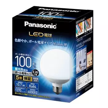 Диаметр цоколя светодиодной лампы Panasonic эквивалентен 100 эквивалентным лампам дневного света общего назначения 95 мм, совместимым с наружными светильниками, лампа LDG11DG95W, 26 мм, лампочки,