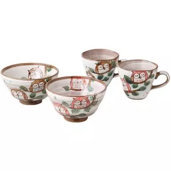 Диаметр миски для риса x Чаша для кофе Nakafuku Mutsu Married Couple Mino Сделано в Японии Кружка для эля, пара, 11,4 (Высота) 6.3см, В комплекте, Набор, Чаша, белый