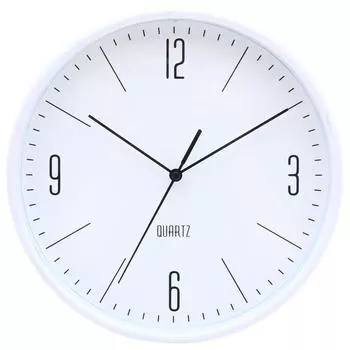 Диаметр настенных часов Fuji Boeki White Sweep Continuous Second Arrow Silent Horn 26330 25,5 см белый