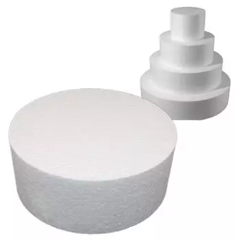 Диаметр торта-муляжа 25 см x высота 10 см. Торт-муляж из пенопласта, пластиковый цилиндр Mon amulette.