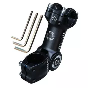 Диаметр зажима выноса руля велосипеда Совместимость с горными шоссейными кроссовыми велосипедами Черный регулируемый угол велосипеда Регулируемая длина угла