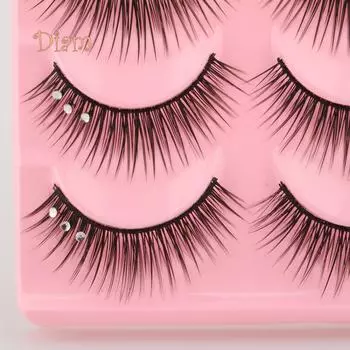 Diamo Блестящий хрустальный камень Накладные ресницы Толстые длинные перекрестные этапные накладные ресницы