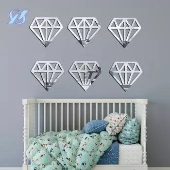 Diamond acrylic living room 3D three-dimensional wall stickers bedroom room decoration stickers background warm self-adhesive