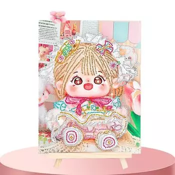 Diamond Art 5D 23cmx30cm Handmade Bead Painting Mosaic Beads Artwork Decoration DIY Simple Beginners Parents and Children Girls Stylish Cute Doll