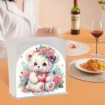 Diamond Art 5D Креативный мультфильм милый маленький медведь бумажная салфетка коробка держатель портативный домашний офис бумажная коробка украшение дома