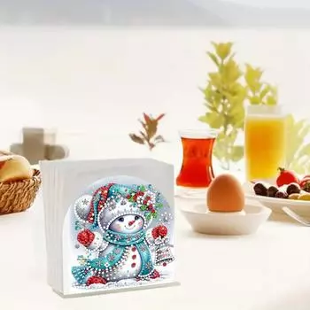 Diamond Art 5D Креативный мультфильм Снеговик Бумажная Салфетка Коробка Держатель Портативный Домашний Офис Бумажная Коробка Украшение Дома