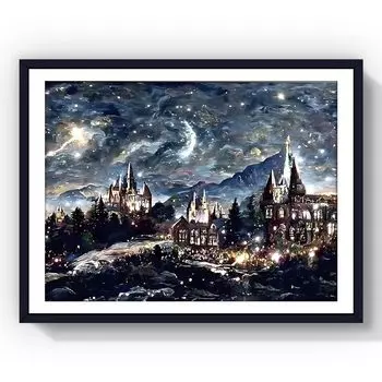 Diamond Art Kit Castle Diamond Painting Full Paste Type Bead Art Adults Children Stylish DIY Handmade Painting Craft Kit Present Art Decoration