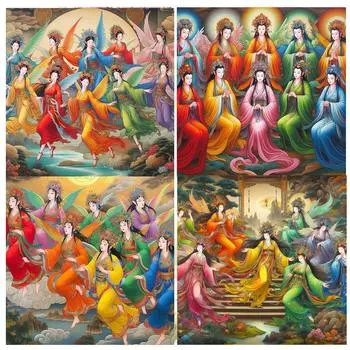 Diamond Art Painting Set Angel Fairy Painting Picture Diamond Embroidery Mosaic 5DDIY Cross Embroidery Wall Decoration Full Round 20x20CM