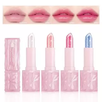 Diamond Color Change Volumizing Lip Balm Lipstick Dual Moisturizing Moisturizing White Non-blurning pink Lip Bloss