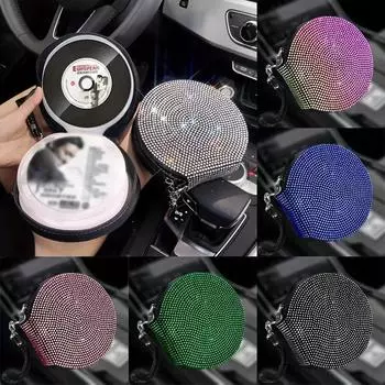 Diamond Crystal CD Storage Bag Spacious Car Interior Storage with Dazzling Shine Surface Organizer CD Sheet Auto Accessories чёрный