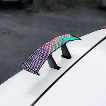 Diamond Crystal Mini Tail Fins Car Decorations Внешние детали для модернизации автомобиля Racing Sport Style Universal Decor Spoiler Angry