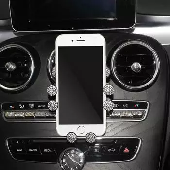 Diamond Crystal Six Points Gravity Car Phone Holder Air Vent Clip GPS Mount Stand for IPhone Samsung Xiaomi Smartphone Holder