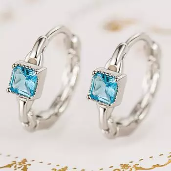 Бриллиантовые серьги с синим цирконом и бриллиантами, дизайн, легкая роскошь, мода, темперамент, украшения для ушей, женские