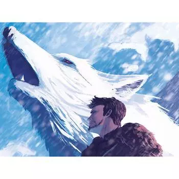 Diamond Embroidery Fantasy Animal White Wolf 5D DIY Diamond Painting 20X30CM