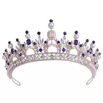 Свадебный головной убор в европейском стиле с бриллиантами, циркониевые разноцветные барочные жемчужины, свадебный венец, украшения для волос