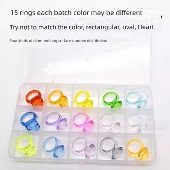 Diamond Gemstone Ring Girls Early Education Acrylic
