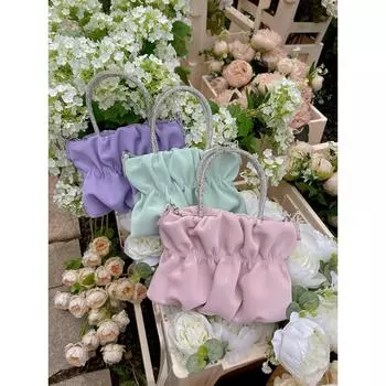 Diamond Hand Bill of Lading Shoulder Bag Female Summer New Women s Temperament Folds Cloud Chain Crossbody Bag