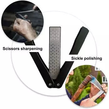 Diamond Knife Sharpener 400/600 Grit Double-Side Sharpening Stone for Knife Axe Drill Pocket Folding Knife Garden Tool Sharpener S чёрный
