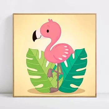 Diamond Painting Kits for Beginner,Cartoon Flamingo for Home Decoration 30*30cm/11.8*11.8in
