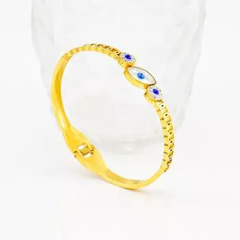 Diamond Shell Eyes Titanium Steel Ladies Bracelet, Stainless Steel Non-Fading Spring Buckle Jewelry