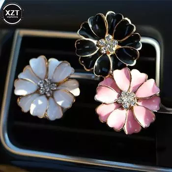 Diamond Small Daisy Car Air Freshener Auto Outlet Perfume Clip Interior Accessories Car-styling Vent Solid Fragrance Diffuser розовый