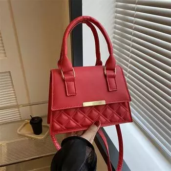 Diamond Temperament Simple and Fashionable High-end Style Handbag In Autumn New Style Single-shoulder Crossbody Small Square Bag