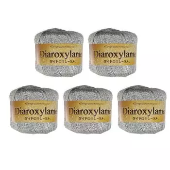 Diamond Yarn Dialoxy Блестящая пряжа Набор из 5 мотков Средней толщины Серебристая 25 г цвет 6901
