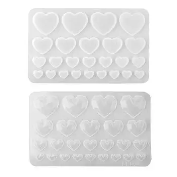 Diamonds Love Crystal Glue Drop Mold Heart Curtain Jewelry Keys Chain Cuestion Decorations Silicone Form for Crafts