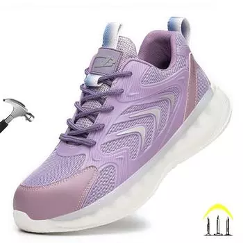 Dian Sen/Новые женские рабочие нескользящие защитные туфли, легкие дышащие кроссовки на платформе, женская спортивная обувь, ботинки, кроссовки 37 лавандовый