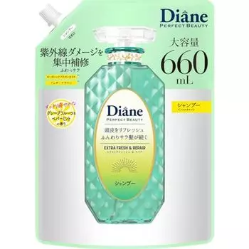 Diane [Large Capacity] Shampoo Grapefruit & Peppermint Scent Perfect Beauty Extra Fresh & Repair 660ml