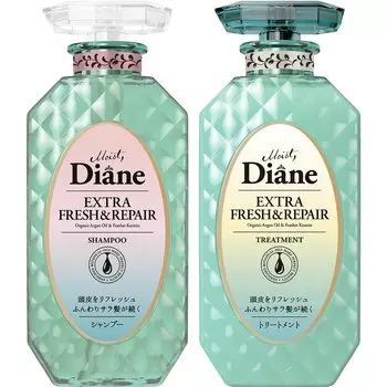 Diane Shampoo Treatment Peppermint Perfect Beauty Extra Fresh Repair 2021 450ml x 2 [Old product] & [Grapefruit & Scent] &