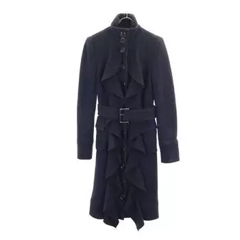 DIANE VON FURSTENBERG Frill Long coat S Navy Women Used