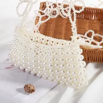 Diansheng жемчужная женская вечерняя сумочка через плечо в европейском и американском стиле, женская вечерняя сумочка через плечо для банкета 23.5*3*12CM жемчужный