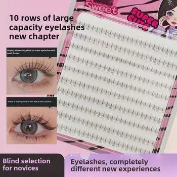 Diao Chan V-образные натуральные накладные нижние ресницы кошачий глаз, 10 рядов