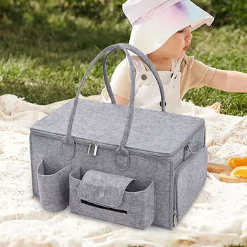 Diaper Bag Tote Nappy Bin Handbag Reusable Weekend with Compartments Toys Storage for Outdoor